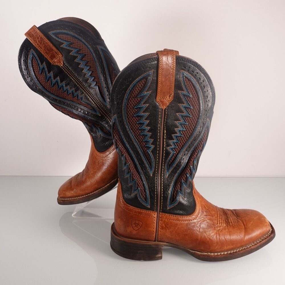 Ariat Men's Quickdraw VentTEK Western Square Toe Brown Boots Cowboy Size 7.5 D